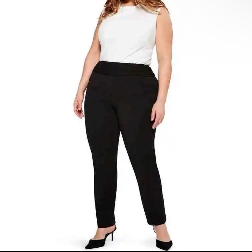 Cooper & Ella Heather Black Pull On Stretch Dress Skinny Pants Women's large